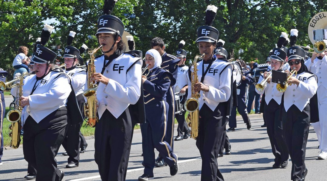 Edsel Ford's band plays in the parade